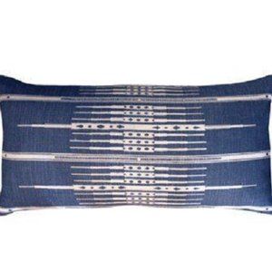 Peter Dunham Pair of Tangiers in Indigo & Natural Lumbar Pillow Cover